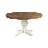 Barrett Round Standard Height Dining Table Natural/White - Picket House Furnishings