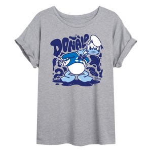 Women's - Disney - Donald Drip Oversized Graphic T-Shirt - 1 of 4