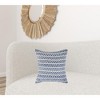 18" X 18" Blue White And Gray 100% Cotton Chevron Zippered Pillow - 2 of 4
