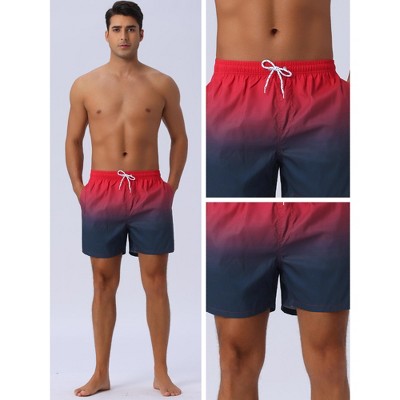 INSPIRE CHIC Men's Contrast Color Gradient Elastic Waist Summer Drawstring Beach Shorts Black 34 — фото 4