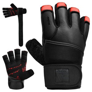 RDX Sports L7 Weight Lifting Leather Gym Gloves - Enhanced Grip Support for Strength Training, CrossFit, Bodybuilding, Powerlifting, Workout Gloves - 1 of 4