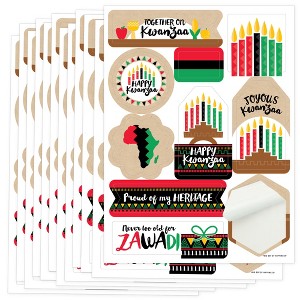 Big Dot of Happiness Happy Kwanzaa Party Favor Sticker Set - 12 Sheets - 120 Stickers - 1 of 4