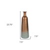 HomeRoots 24" Copper And Teal Abstract Tapered Metal Table Vase - 3 of 4