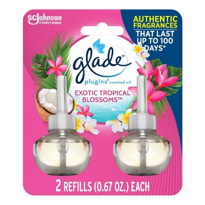 Glade PlugIns Scented Oil Air Freshener Exotic Tropical Blossoms Refill - 1.34oz/2ct