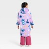 Girls' Stitch Palm Trees Oversized Plush Hooded Sweatshirt - Purple - 2 of 3