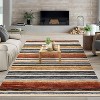 Acekool Striped Washable Rug 9x12 Non-Slip Low Pile for Living Room & Bedroom, Multi Color, - 2 of 4