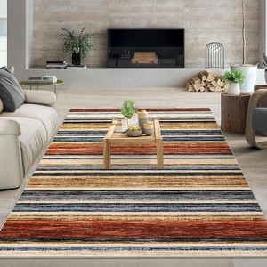 Washable Area Rug Soft Low Pile Non-Shedding Stain-Resistant Abstract Long Rug for Hallway Kitchen Entryway Laundry Bedside - 1 of 4