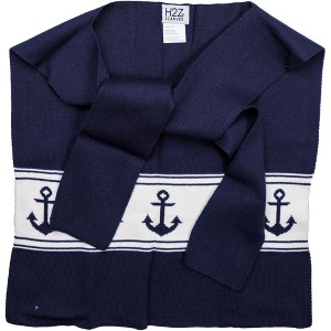 Pavilion Gift Company - Navy Anchors - 17" x 41" Faux Sweater Scarf - Sweaters and Shawls - 1 of 4