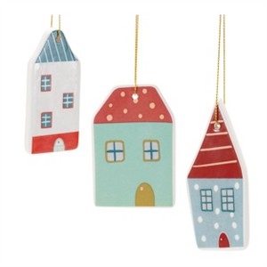 Ceramic Winter House Ornament (Set of 12) - 1 of 4