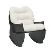 Vynxaria 30.31-Inch Green Velvet Rocking Chair - Cozy Single Seat for Relaxation - 3 of 4