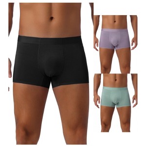 INSPIRE CHIC Men's 3 Pack Elastic Waist Solid Color Basic Boxer Briefs - 1 of 4