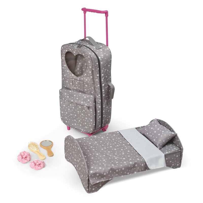 Travel and Tour Trolley Carrier with Bed for 18-in&#34; Dolls - Gray/Stars, 1 of 13