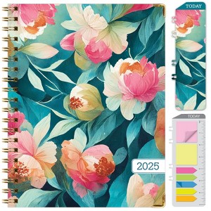 Global Printed Products Hardcover CY 2025 Fashion Planner - 8.5"x11" (Teal Floral) - 1 of 4