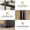 5 Tier Tall Bookshelf with Open Display Shelves, 71 Inch Rattan Classical Book Shelf with Storage and Metal Frame for Home Office - 3 of 4