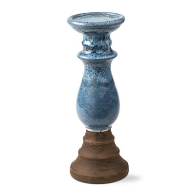 tagltd Malibu Pillar Holder Short Rustic Terracotta Candlestick Holder Holds Up To 3" Diameter Pillar