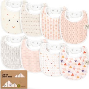 KeaBabies 8pk Organic Baby Bibs for Boy, Baby Drool Bib for Toddler Boys, Girls, Newborn Baby Teething Bibs - 1 of 4