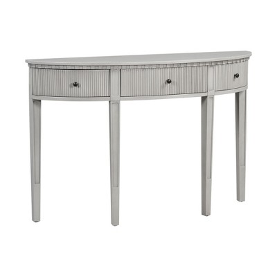 NicBex 51.1''Console Table with 3 Storage Drawers Half-Moon Side Table with Vertical Stripe Drawer Fronts for Entryway,Living Room