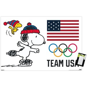 Trends International Team USA x Peanuts – Snoopy Olympic Figure Skating Unframed Wall Poster Prints - 1 of 4