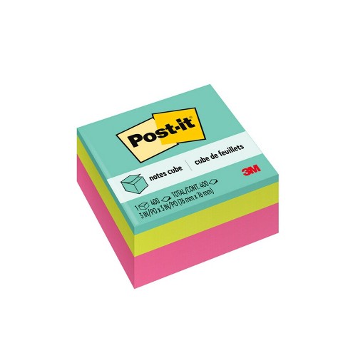 Romanschrijver Geroosterd Oom of meneer Post-it 3" X 3" Notes Cube 400 Sheets/cube - Pink Wave : Target