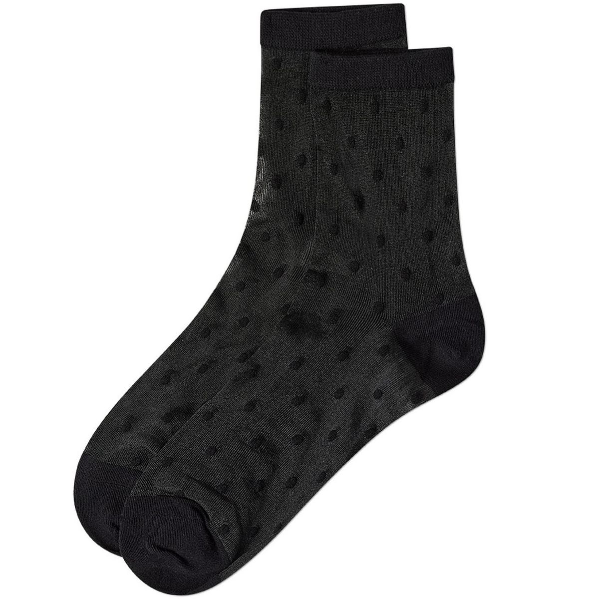 Memoi Women's Sheer-All-Over Polka Dot Ankle Sock - thumbnail 3