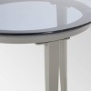 Pebble Iron Modern Side Table - Gray - Christopher Knight Home: Weather-Resistant, Glass Top Patio Accent Table - 4 of 4