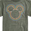 Men's - Disney - Mickey Logo Rainbow Outline Short Sleeve Graphic T-Shirt - 2 of 4