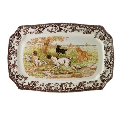 Spode Woodland 17.5" Rectangular Serving Platter, Platter for Thanksgiving, Dinner Parties, and Other Events, Made from Fine Porcelain
