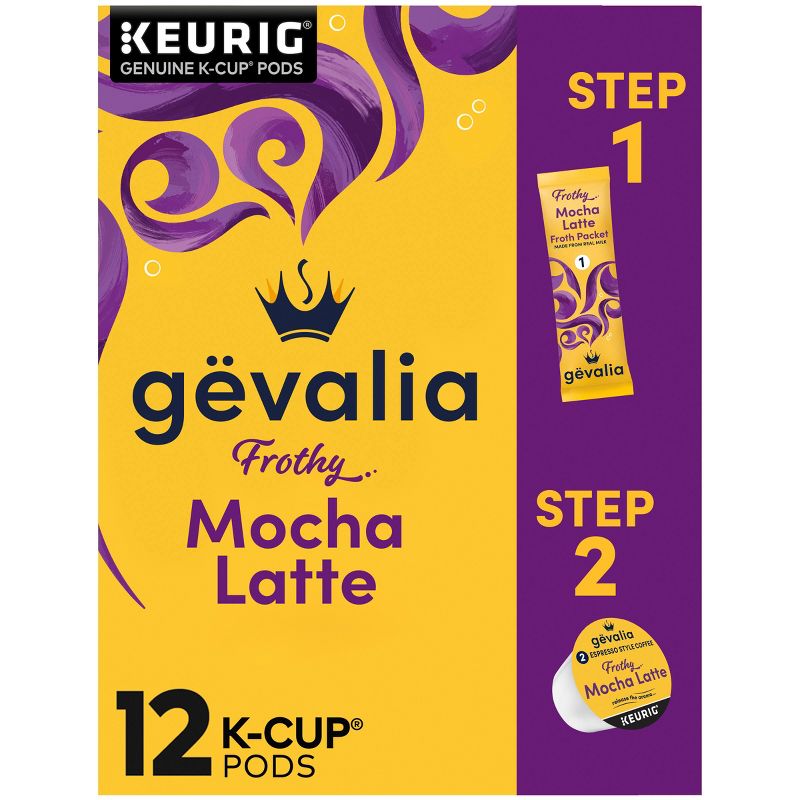 Gevalia Kaffe Mocha Latte Espresso Roast Coffee Single Serve Pods - 12ct, 1 of 13