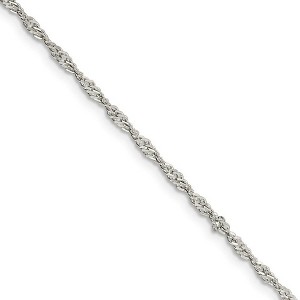 Black Bow Jewelry 2mm Sterling Silver, Solid Singapore Chain Necklace - 1 of 4
