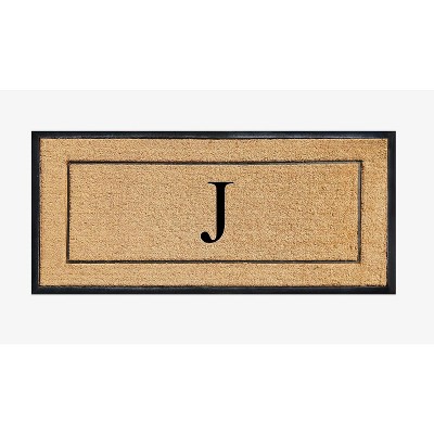 A1HC Natural Coir and Rubber Backing Monogrammed Door Mat, Anti-Shed Entry Doormat