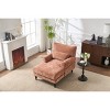 51.6" Modern Chaise Lounge Sleeper with Solid Wood Legs, Upholstered Recliner for Bedroom Living Room Study-3irtyhousy - 2 of 4