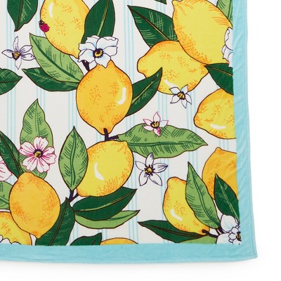 Lemon Grove Yellow and Green Microfleece Throw Blanket