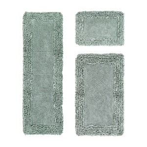 Shaggy Border Collection 3-Piece Bath Rug Set 100% Cotton Tufted Weave Ruffle Border Pattern Bathroom Rug for Machine Washable Bathmat - 1 of 4