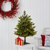 Nearly Natural 3-ft North Carolina Fir Artificial Christmas Tree with 150 Clear Lights and 563 Bendable Branches - 4 of 4