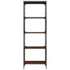 vidaXL 5-Tier Brown Oak Engineered Wood Bookshelf - Spacious Bookcase Display Cabinet with Adjustable Feet - 4 of 4