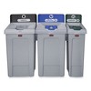 Rubbermaid Commercial Slim Jim Recycling Station 1-Stream, Mixed Recycling Station, 33 gal, Resin, Gray - 2 of 4