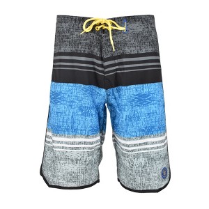 Banana Boat UPF50+ Board Short Men's 4 Way Stretch Color Block | Red or Aqua - 1 of 4