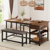 Dining Table Set for 4, Kitchen Dining Table Set with Upholstered Benches, Kitchen Dining Room Table - 3 of 4
