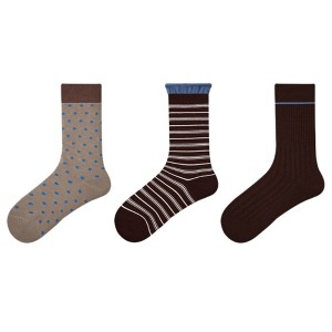 Anna-Kaci Women's 3 Pack Crew Socks Set Ribbed Knit Athletic Stripe and Classic Pattern Casual Everyday Wear - 1 of 4