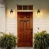 9.8" Metal/Glass Outdoor Lamp Black - LNC: Seeded Glass, ETL Listed, Weather & Rust Resistant - 3 of 4
