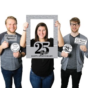 Big Dot of Happiness We Still Do - 25th Wedding Anniversary Selfie Photo Booth Picture Frame & Props - Printed on Sturdy Material - 1 of 4