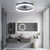 Airsurfer 20" Ceiling Fan with Color-Changing LED Light, Black with Blue-Gray Blades, 7-Blade Fandelier, Remote Included - 4 of 4