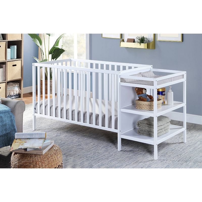 Suite Bebe Palmer 3-in-1 Convertible Island Crib and Changer Combo - White, 3 of 9