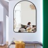 Lirago 36" x 24" Arched Hanging Bathroom Mirror with Black Scratch-Resistant Aluminum Alloy Frame - 3 of 4