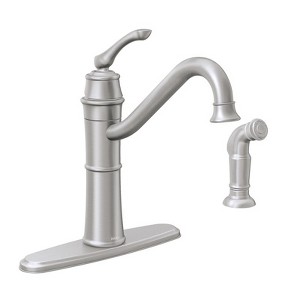 Moen Wetherly One Handle Stainless Steel Kitchen Faucet Side Sprayer Included - 1 of 1