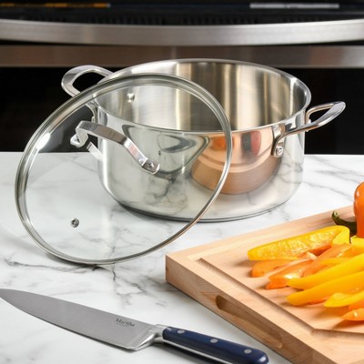 5-Quart Stainless Steel Non-Stick Dutch Oven with Glass Lid