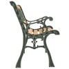 Garden Bench Wooden, Black Solid Firwood, Wrought Iron, PVC 48 in - 4 of 4