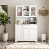 JUJABU White Kitchen Pantry Storage Cabinet with Doors and Shelves - 2 of 4