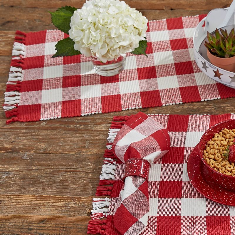 Park Designs Buffalo Check Table Runner - 36"L Red & Cream, 2 of 4