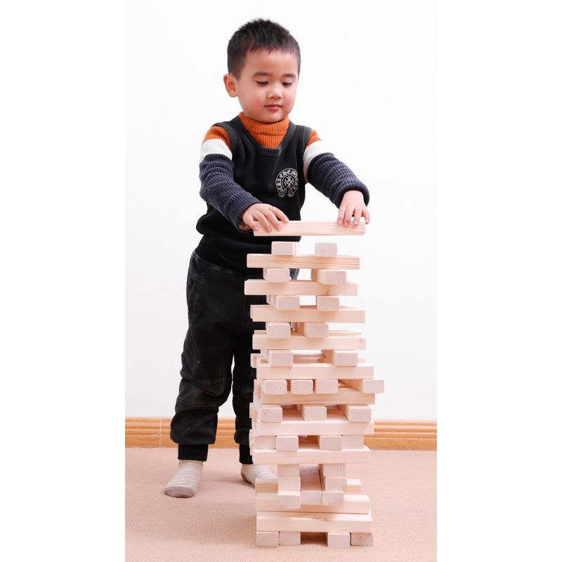 PLAYBERG 60 Block Giant Hardwood Tower Stacking Game, 5 of 7